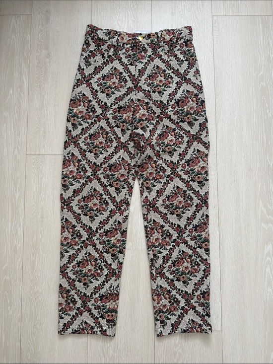 Tanner Fletcher Pants - Tanner Fletcher Straight-Leg Floral Tile Print Pants in Cream